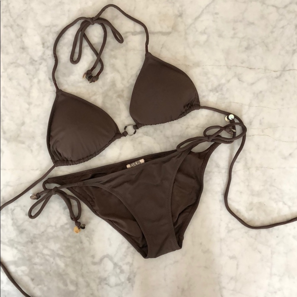 FINAL SALE💥RUEHL ash brown bikini set XS